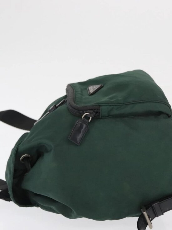 PRADA Backpack Nylon Green Silver Auth ki6395 main image 9
